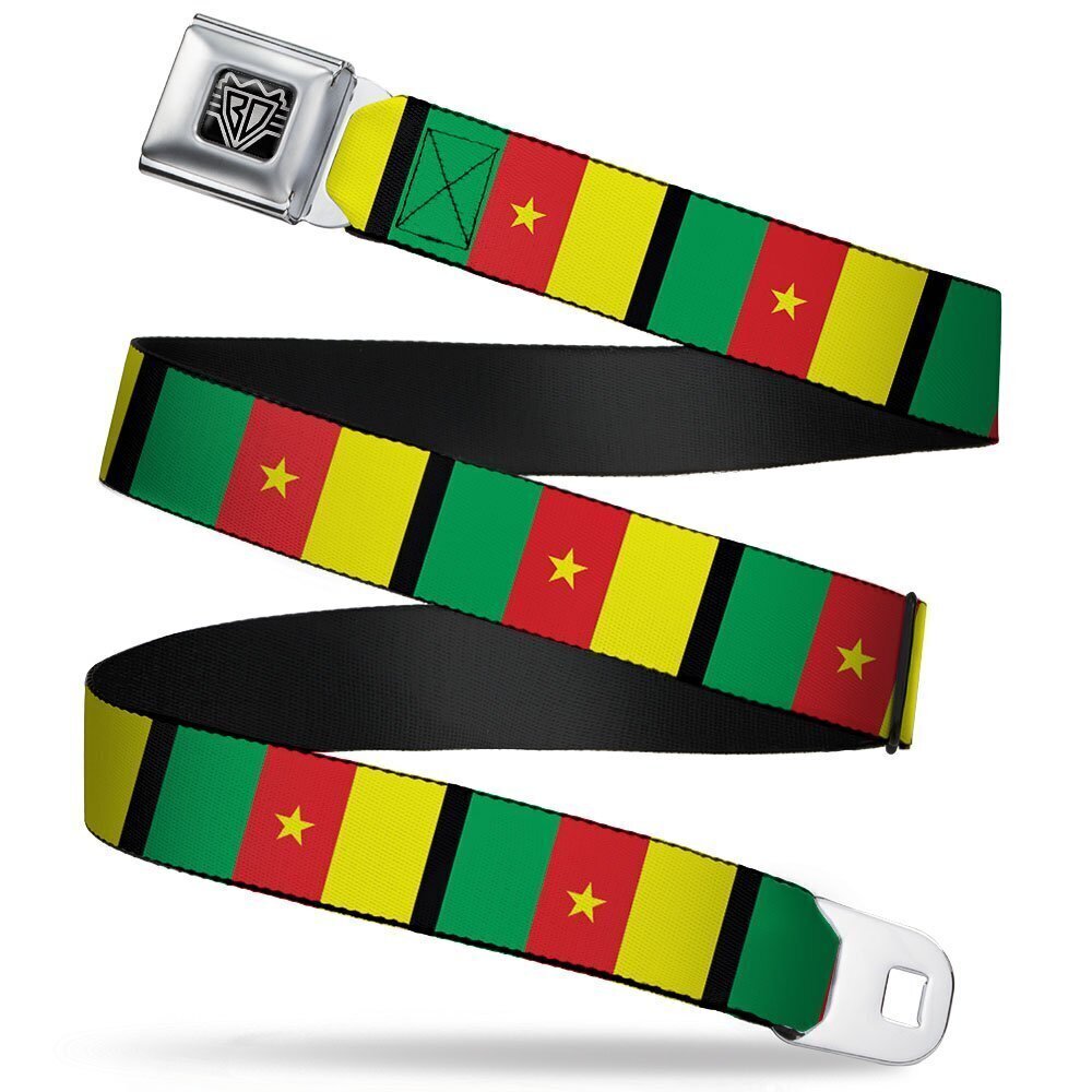 4987 Seatbelt Belt - Cameroon Flags - 1.0" Wide - 20-36 Inches in Length